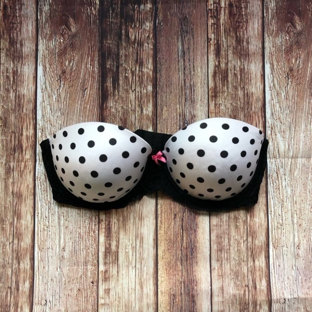 Pink Victoria Secret Strapless bra Polka Dot